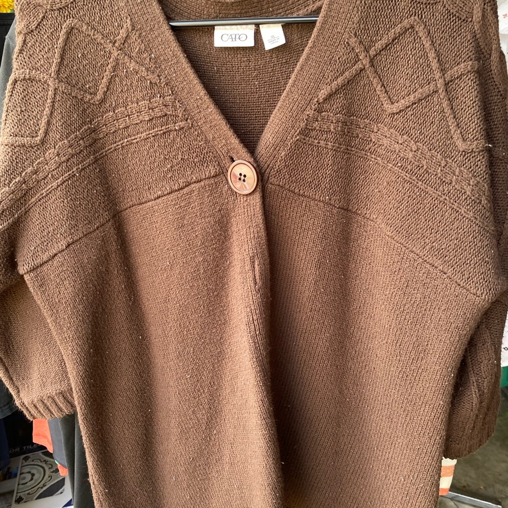 Cato Women's Chocolate Brown Cardigan Sweater